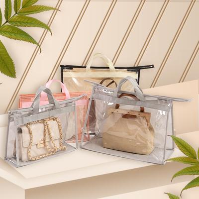 Protable Clear Women Purse Handbag Dust Cover Craft Storage Bag With Zipper For Dust Water Proof Protector Travel Foldable