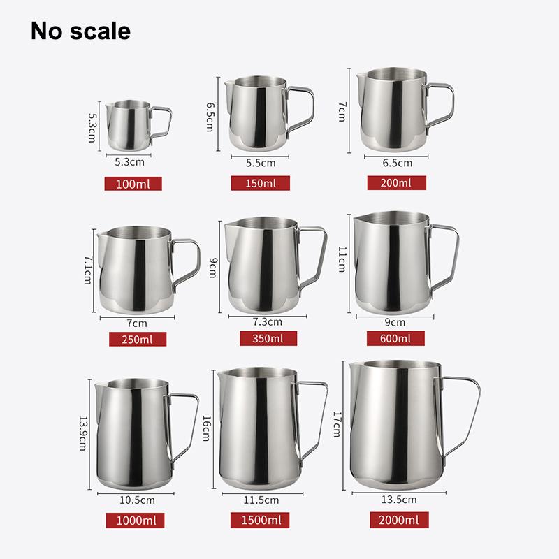 Stainless Steel Milk Frothing Pitcher Espresso Coffee Barista Craft Latte Cappuccino Milk Cream Cup Frothing Jug Pitche Milk Jug