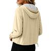 Women's Casual Long Sleeve Zip-Up Hooded Jacket with and Mesh for Fall