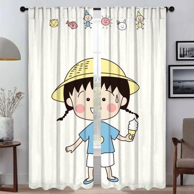 Tenda da finestra per stanza 2 pannelli ChibiS Maruko-chanS Decorazione Halloween Tende Stanza dei bambini Tulle per camera da letto Tende divisorie
