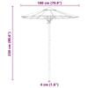 Garden Sun Umbrella Cream White Ø 180 X 230 Cm Bamboo