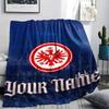 1PC Custom Name Eintracht Frankfurt Patterned Flannel Blanket Suitable For All Seasons for Home Decor Warmth and Comfort Gifts Holiday Present