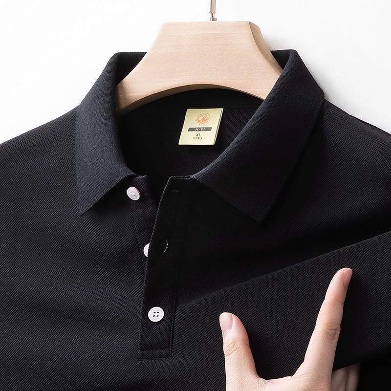 Men's 2024 Ice Silk Cool Short Sleeve Polo Shirt, Solid Color Lapel, Casual Summer Style