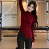 2025 Women's Slimming Red Yoga & Pilates Long Sleeve Top