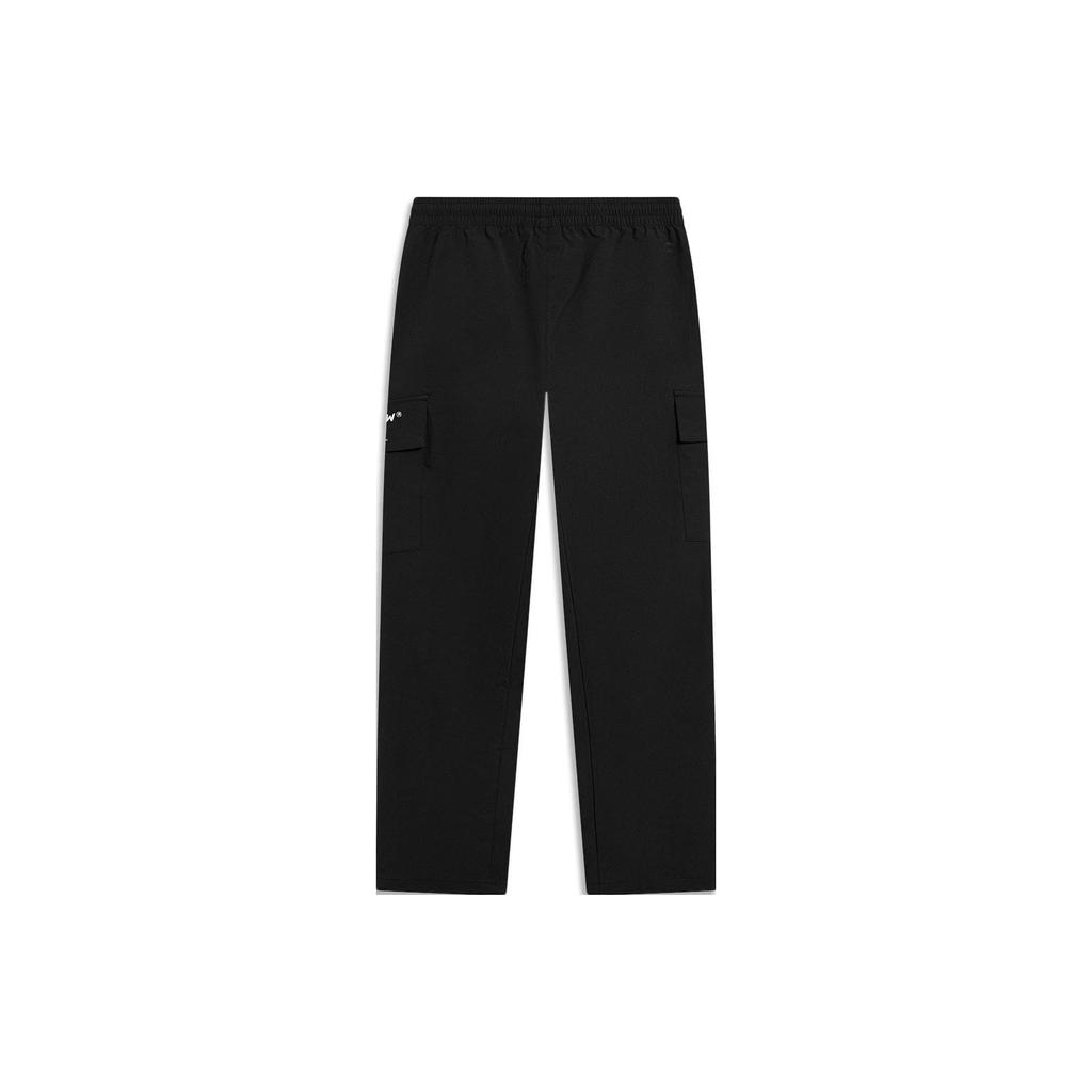 Li-Ning CF Adventure Series Loose Fit Solid Color Straight Leg Knit Sports Pants Unisex Pants Black AYKT825-1