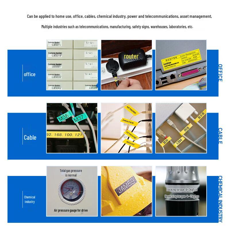 BZTD Compatible Label Tape for Brother P-touch Printers