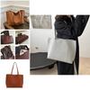 Chic Vintage Style Fashionable Shoulder Tote Bag For College Students In Brown And Black