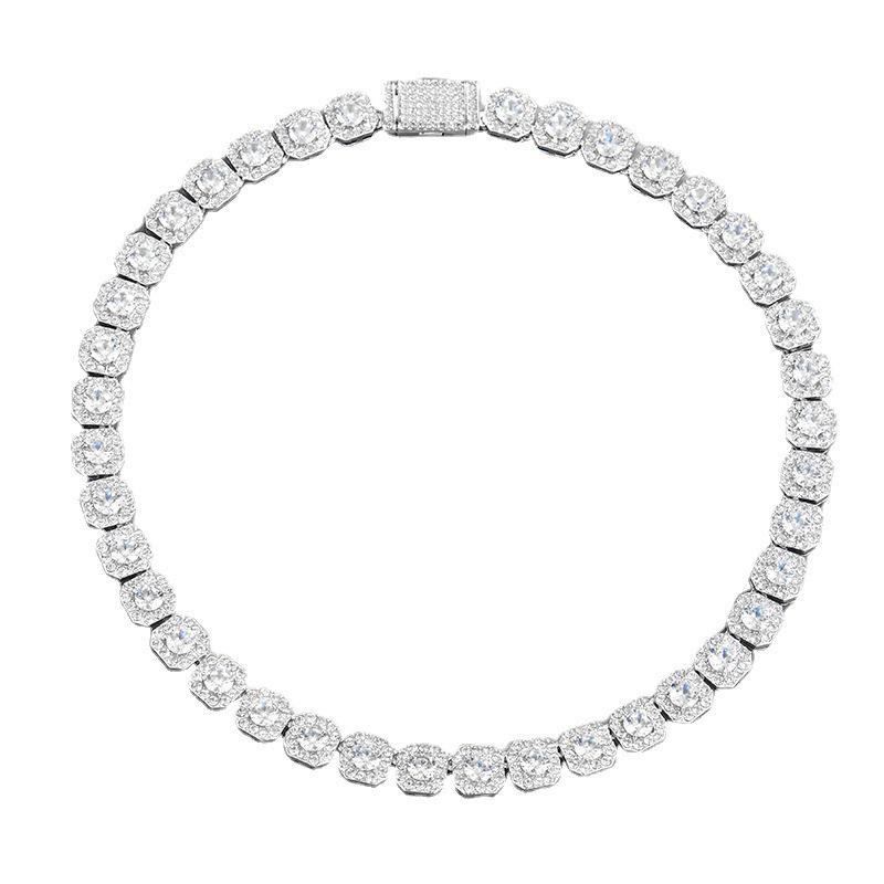 11mm Square Zircon Rock Candy Diamond Cuban Chain Jewelry