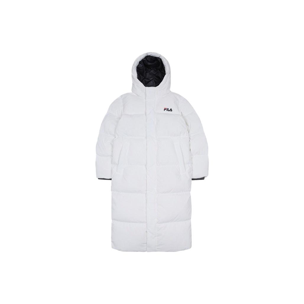

FILA Minimalist Hooded Windproof Warm Zipper Down Jacket Unisex Outerwear White FS2DJB4003X-OWH L