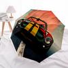 1pc Car Race Pattern Automatic Folding Umbrella - Compact 8-Rib Design, Durable Plastic & Iron, Lightweight for Outdoor Daily Use046