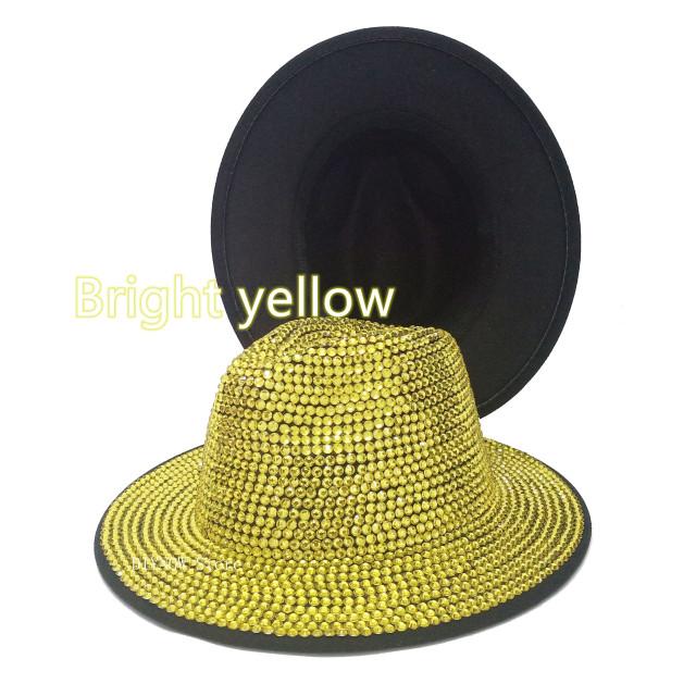 Blue/Beige Pearl Fedora Hat Bling Fedora Jazz Hats For Men And Women Handmade Advanced Fashion Outdoor Party Stage Hat