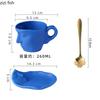 Creative Kiss Character Decorative Ceramic Cup Dish Afternoon Tea Milk Fruit Juice Mug  Porcelain Coffee Cup Saucer with Spoon