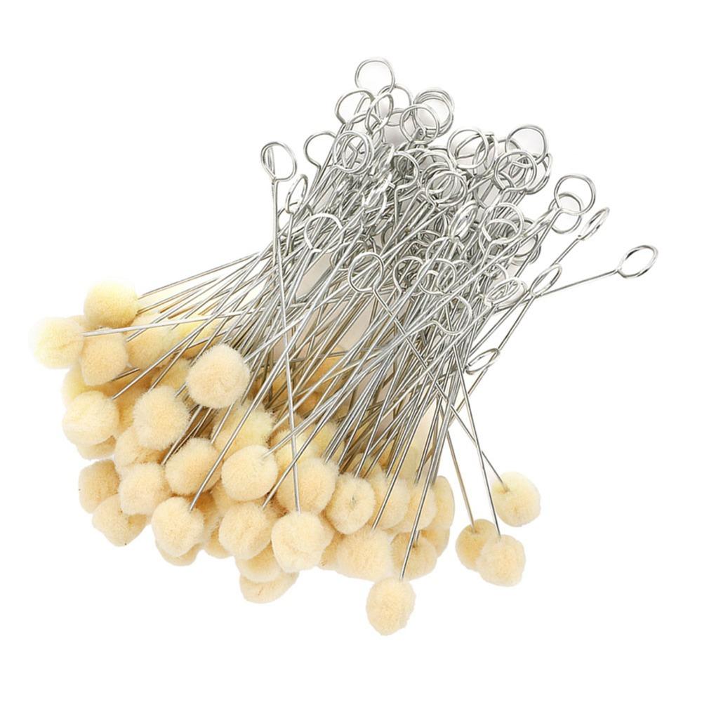 100pcs Metal Handle Wool Daubers Ball Shape Leather Dye Applicator Felt Ball Brush  Glue Application