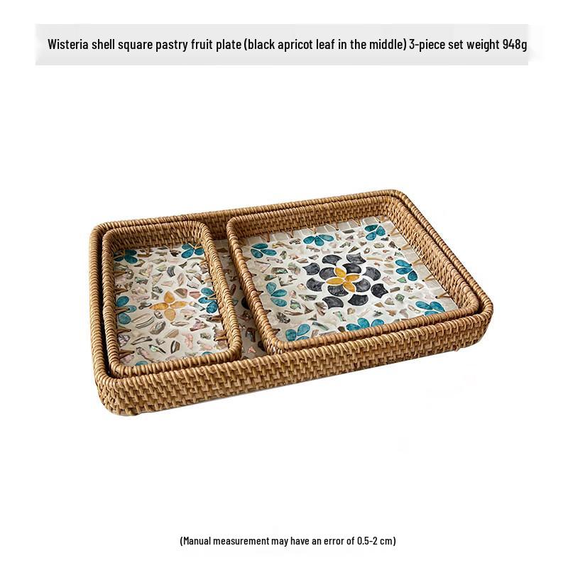 Handmade Rattan Shell Multi-purpose Tray