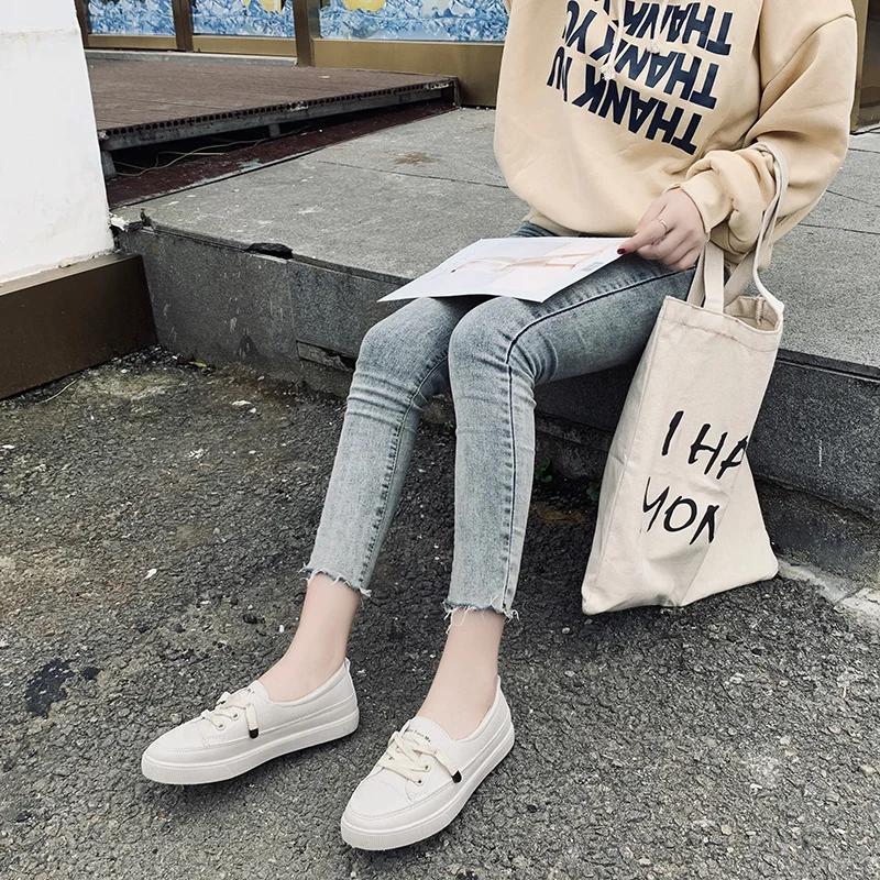 Fashion Women's Genuine Solid Color Simple Versatile Sports Shoes 2024 Spring and Autumn Casual Lace-Up Flat Comfortable Low-top Shoes