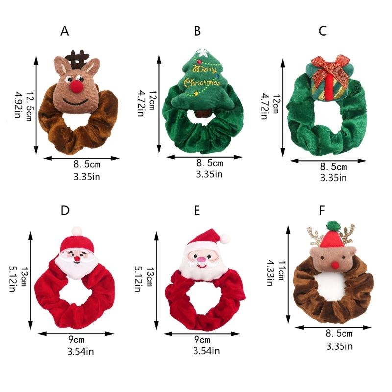 Holiday Hair Scrunchie Velvety Christmas Hair Tie with Plush Top for Christmas Party, Family Photos and Festival Styling
