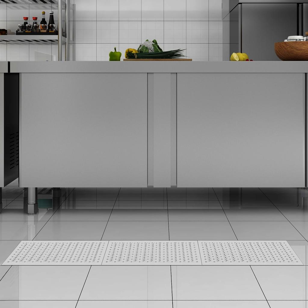 3-Piece 304 Stainless Steel Drain Grates Set - Modern Rectangular Channel Covers for Outdoor, Garden - Rustproof Sewer Grating