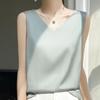 Reversible Satin Camisole for Women - V-Neck Front, Round Neck Back, Solid Color, Perfect Silk Vest to Pair with Suits