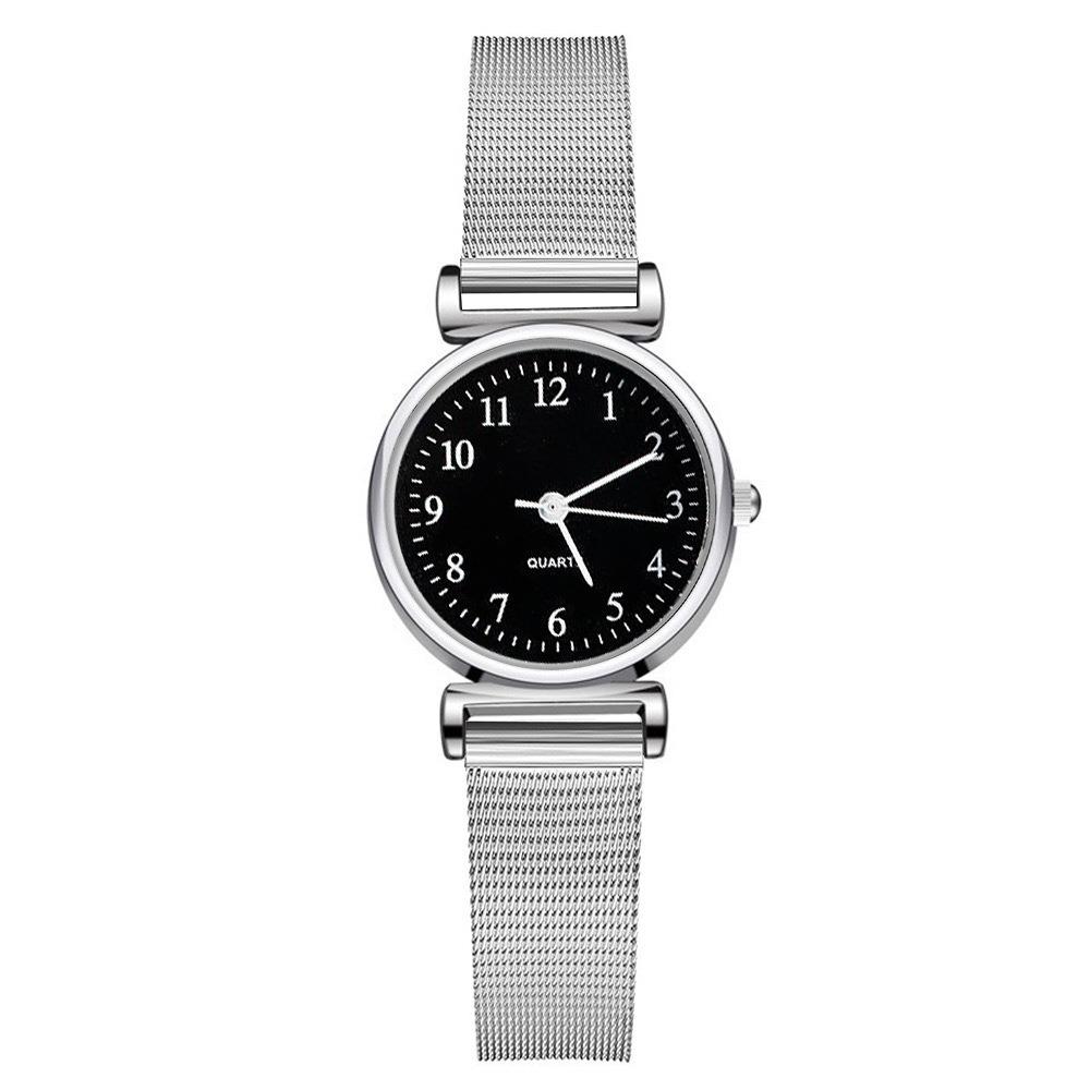 Fashion Round Watches Adjustable Strap Mesh Belt Wristwatches Luxury Quartz Watch Gifts
