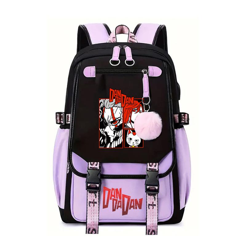 The New Dandadan Bold Party Surrounding Printing Trend Junior High School Students Large-capacity Leisure Schoolbag