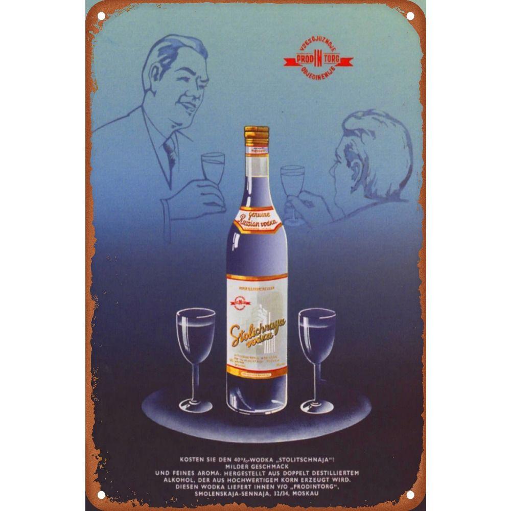 Vintage Soviet Poster Metal Tin Sign 20x30cm Bar Home Decor