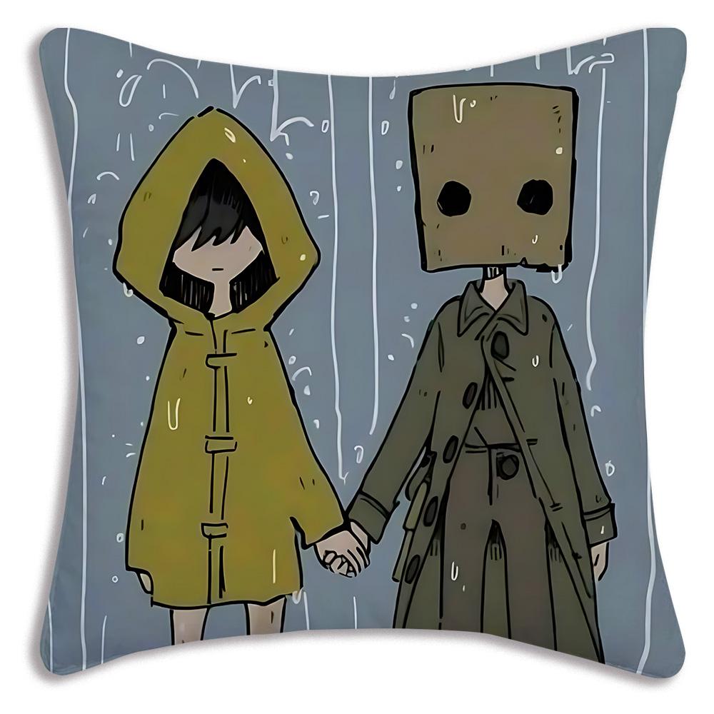 Game L-Little Nightmares Pillow Covers Cartoon Sofa Decorative Home Double-sided Printing Short Plush Cute Cushion Cover