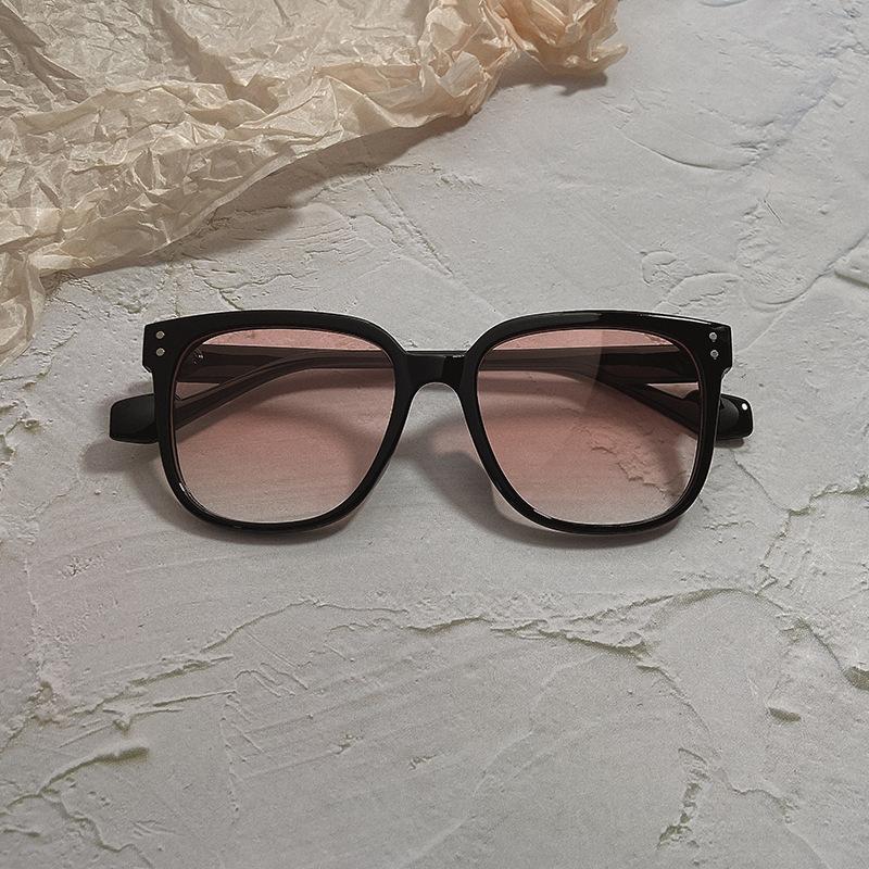 Fashion Brown Rice Nail Sunglasses Personalized Retro Box Ins Style Sunglasses Women'S Big Face Glasses Men'S Tide