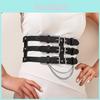 Taillengürtel im Punk-Stil für Damen mit elastischem Riemen und Metallkettenakzent für modische Kleider