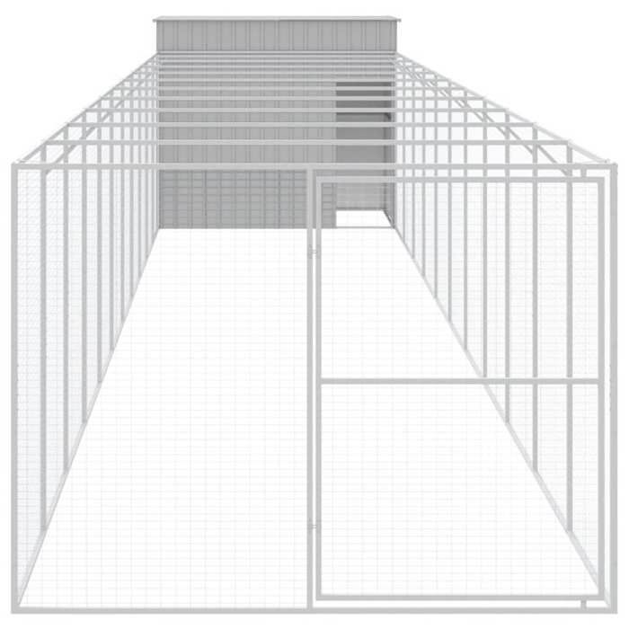 VidaXL Dog Niche with Light Grey Courtyard 214x1273x181 Cm, Dog Cage, Dog Shelter, Animal House, Cages 3189130
