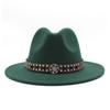 Ji Nan Ladies Wool Jazz Hat Big Eaves Hat Trendy Flat Edge Top Hat