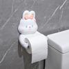 Cartoon Wall-Mounted Toilet Paper Holder, Plastic Material, Self-Adhesive Installation, No Drilling Required