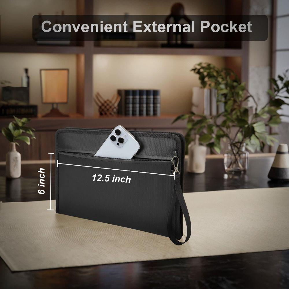 Fireproof Money Bag with Combination Lock Waterproof Document Safe  Bag  Travel