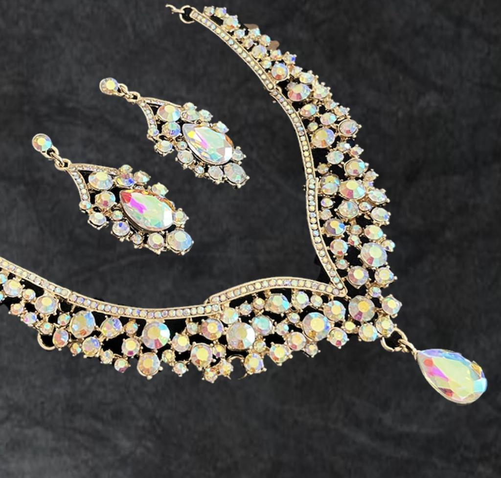 Belly Ballroom Party Aurora Stone [J's Select] Dance, Dance, Ladies' Necklace, Earrings, (gold Aurora)