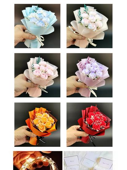Mini Bouquet Seifenblumen: Konservierte Rosen für Abschlussfeiern, Dekorationen & Gastgeschenke