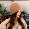 Basic Beanie Trendy Solid Color Knit Hats Elastic Skull Cap Warm Cuffed Beanies for Women Daily Use Autumn & Winter