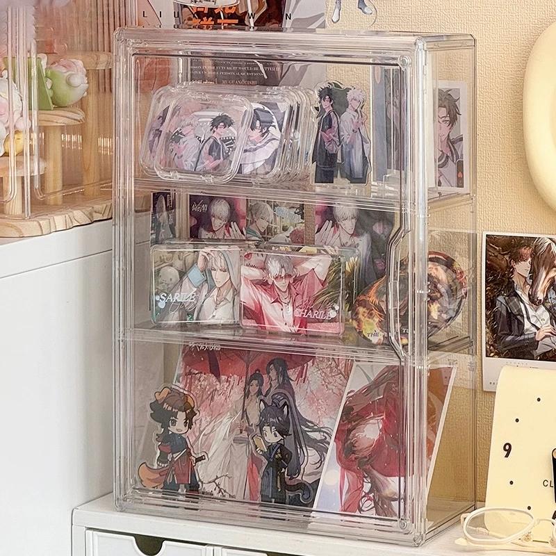 Bar storage box, transparent standing sign, anime millet storage rack, doll figurine, blind box display rack