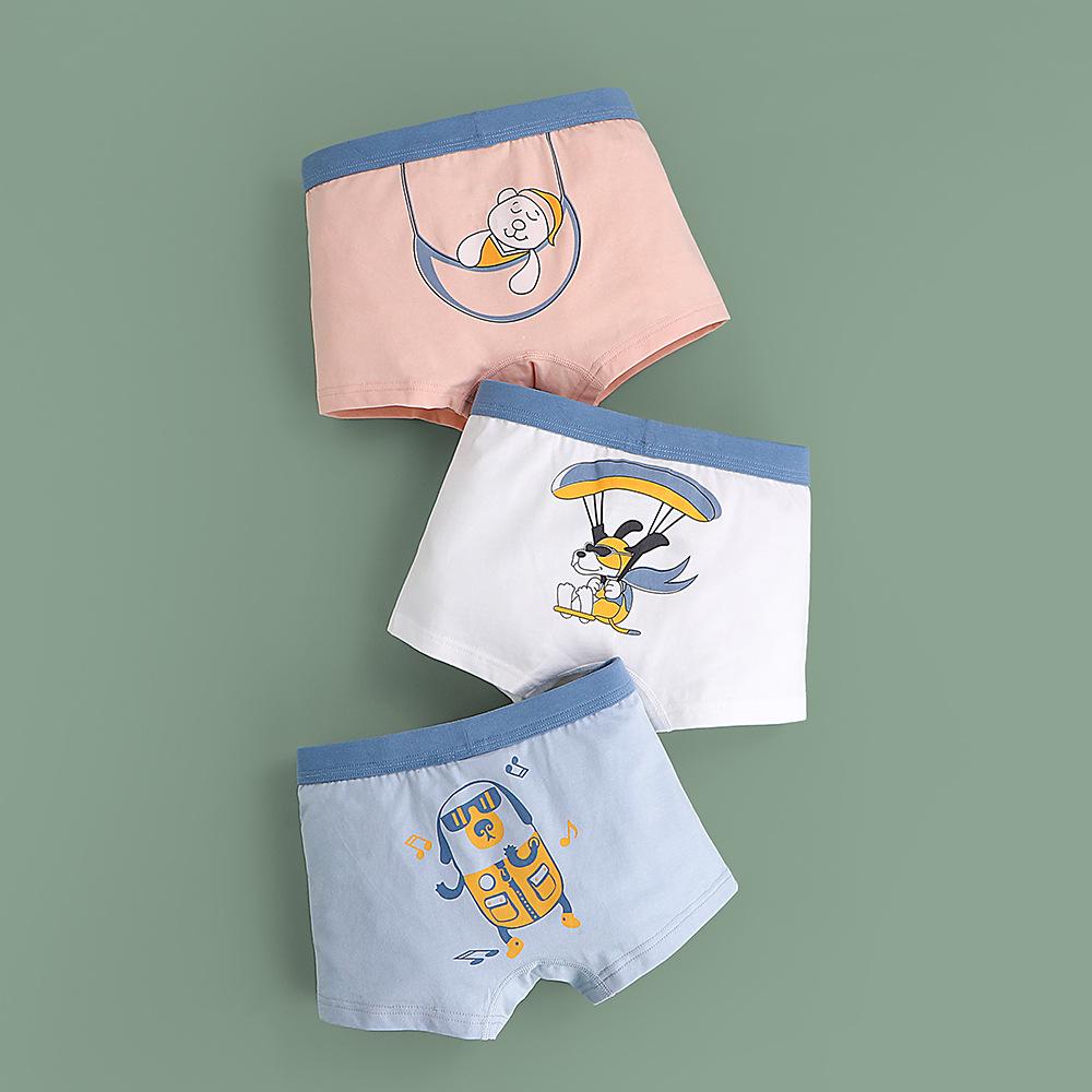 

Дышащие боксеры из чистого хлопка с антибактериальным эффектом и мультяшными принтами для мальчиков 140 cm