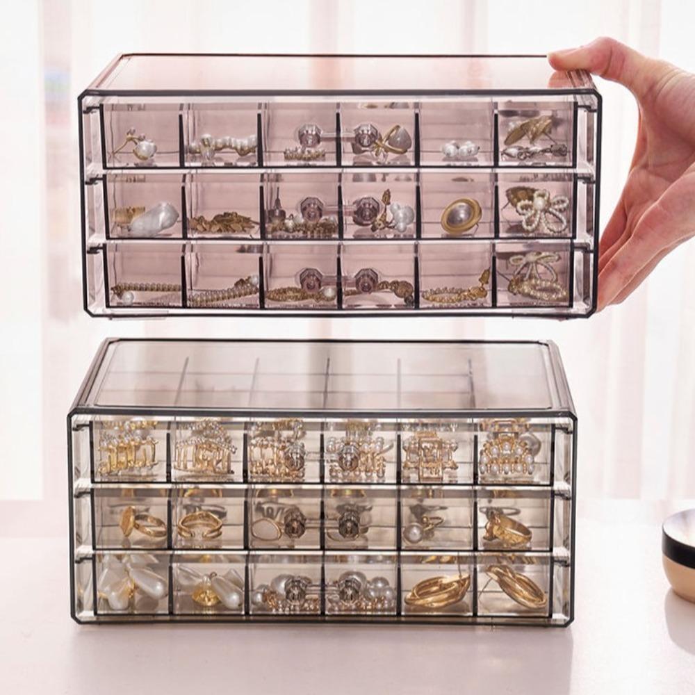 Transparent Nail Organizer Box PS Necklace Bracelet Rack Jewelry Storage Box  for Earrings Rings