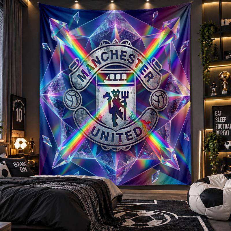 Wall Hanging Tapestry Manchester United Print Cloth for Living Room Bedroom Home Decor