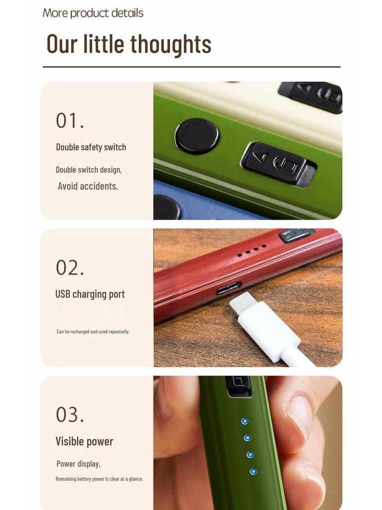 Aroma Candle Electronic Rechargeable Long-Handle Lighter with Type-C Ignition Stick