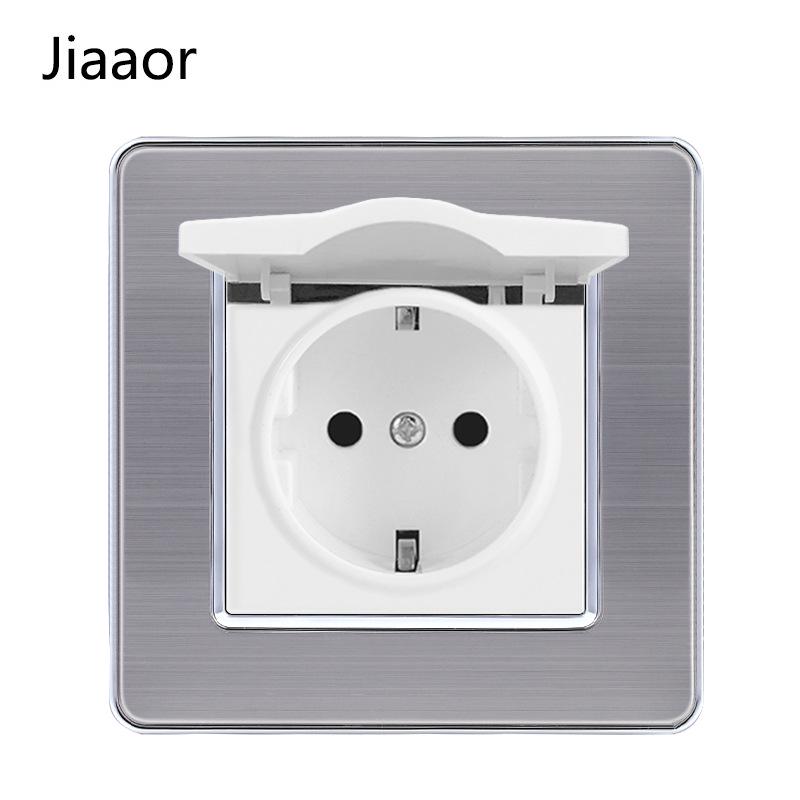 Padrão Europeu Tipo 86 Painel de Interruptor e Tomada de Parede Duplo em Aço Inoxidável com USB-C, Estilo Alemão, Montagem de Parede Embutida.