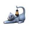 Cat Garden Statue With Lamp Solar Cat Light Outdoor Figurine For Yard Patio Porch Gifts For Women Gardeners House Decorations, Birthday & Mother’s Day