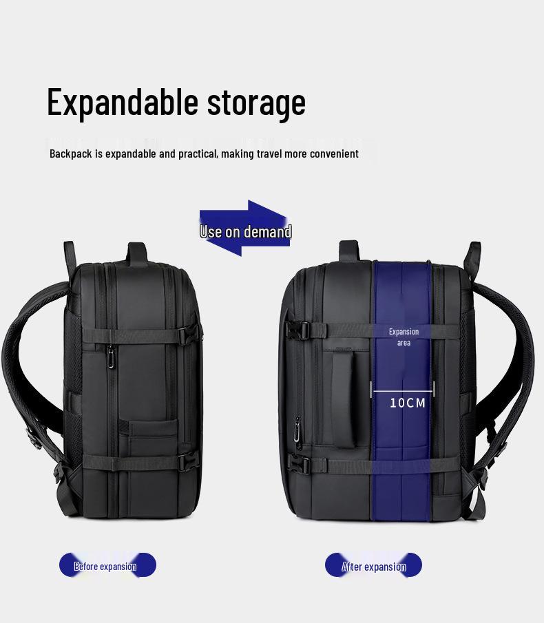 Large Capacity Business Travel Backpack - Multi-Compartment, Water-Resistant Laptop Bag