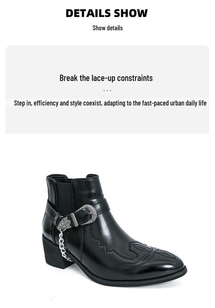 Men's Retro Leather Martin Boots - Chelsea Style with Zipper Ankle