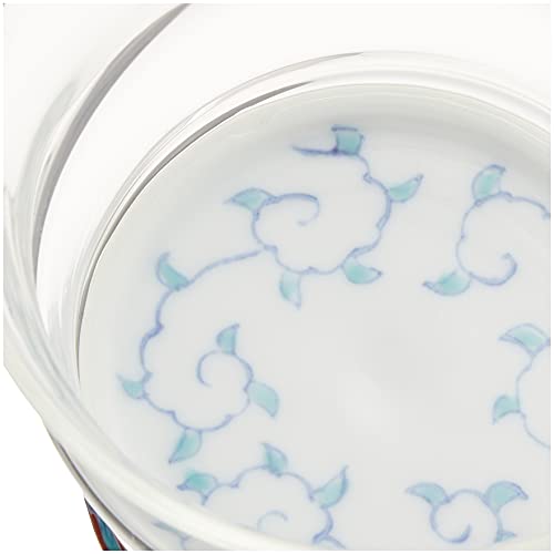 Arita-Ware Römisches Glas auf Eis (Geschenkverpackt) Tiefrotes Arabeskenmuster