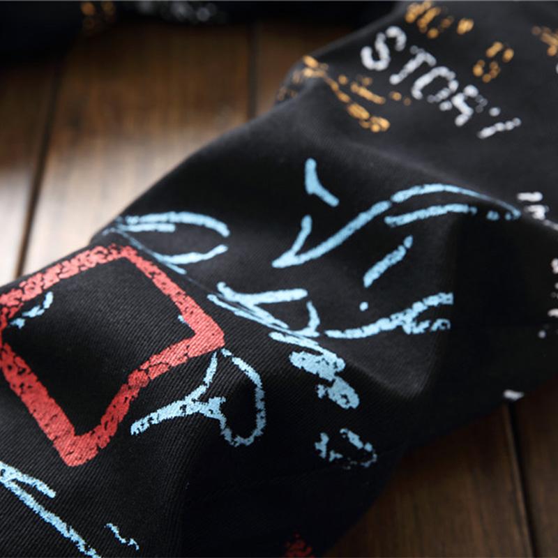 High Street Fashion Herren Jeans Nachtclub Schwarz Weiß Farbe Persönlicher Designer Bedruckte Jeans Herren Punk Hose Skinny Hip Hop Jeans