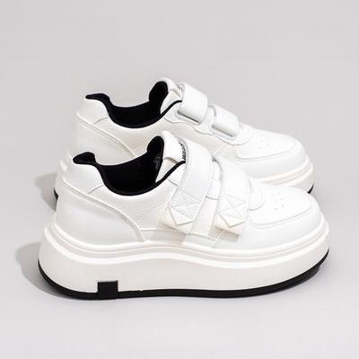 Autumn Thick-soled Velcro Board Shoes Women's New Trendy and Versatile Student Sports and Leisure Little White Shoes