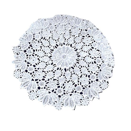 Round Lace Coaster White Lace Floral Coaster Retro Drink Coaster Heat Insulation