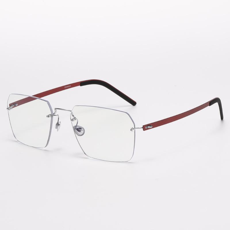 Men's Titanium Rimless Blue Light Blocking Glasses for Office and Business Use - Lightweight, Luxury, Fits Myopia Lenses, Unisex