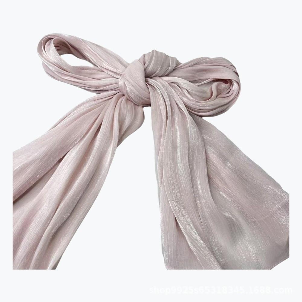 Shining Silk Scarf Chiffon Chiffon Hijab Veil High Qulaity Sunscreen Shawl Outdoor
